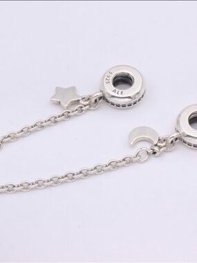 Sterling Silver Star & Moon Dangle charm stopper